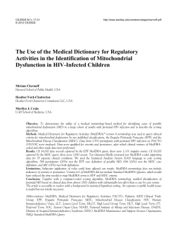 The Use of the Medical Dictionary for Regulatory