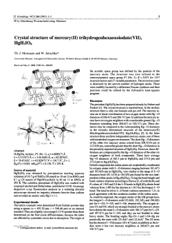 Crystal structure of mercury (II) trihydrogenhexaoxoiodate (VII