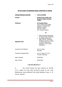(S-1) of 2015 - Sonitpur District Judiciary, Assam