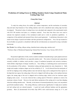 A STUDY OF CUTTING FORCES FOR MILLING STAINLESS
