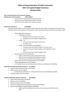 2017-19 Biennium Capital Budget Summary