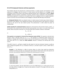 CS 1173 Compound interest and loan payments