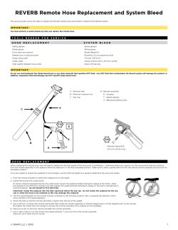 REVERB Remote Hose Replacement and System Bleed