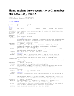 Homo sapiens taste receptor, type 2, member 38 (TAS2R38), mRNA