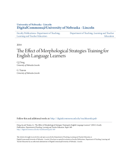 The Effect of Morphological Strategies Training for English