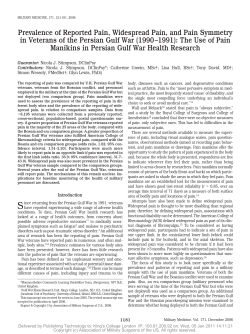 Prevalence of Reported Pain, Widespread Pain, and Pain Symmetry
