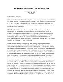 Letter From Birmingham City Jail (Excerpts)