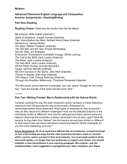 AP English Language and Composition Summer