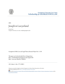 Joseph in Lawyerland - Scholarship @ GEORGETOWN LAW