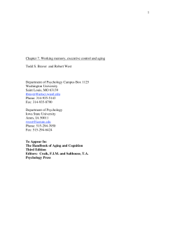 1 Chapter 7. Working memory, executive control and aging Todd S