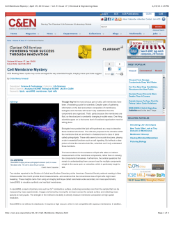 Cell Membrane Mystery | April 29, 2013 Issue