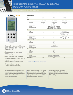 Fisher Scientific accumet&reg; AP110, AP115 and AP125 Waterproof