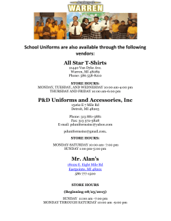 School Uniforms are also available through the following vendors