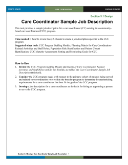 Care Coordinator Sample Job Description