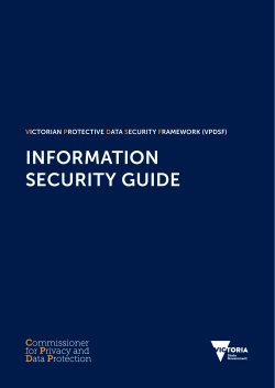 VPDSF Information Security Guide - Commissioner for Privacy and