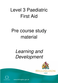 Level 3 Paediatric First Aid Pre course study material Learning and