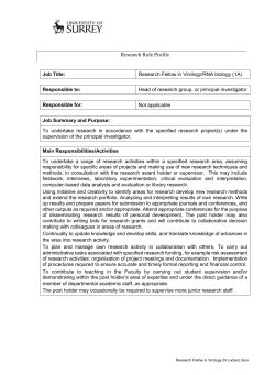 Job Description - University of Surrey Job Opportunities