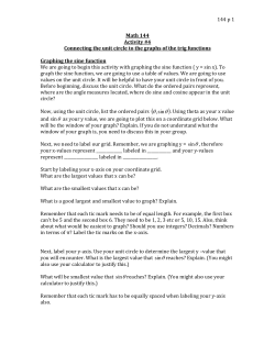 144 p 1 Math 144 Activity #4 Connecting the unit circle to the graphs