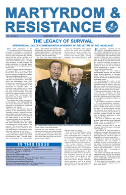 January / February - American Society for Yad Vashem