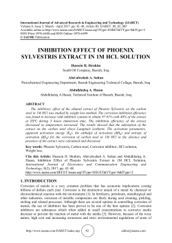 inhibition effect of phoenix sylvestris extract in 1m hcl solution