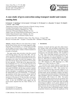 A case study of pyro-convection using transport model and remote