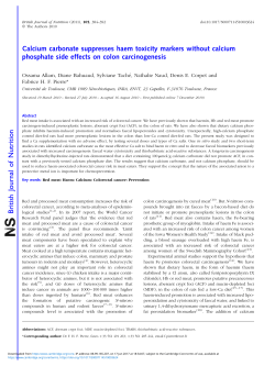 Calcium carbonate suppresses haem toxicity markers without