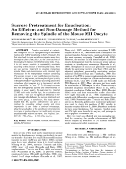 Sucrose pretreatment for enucleation: An efficient and non