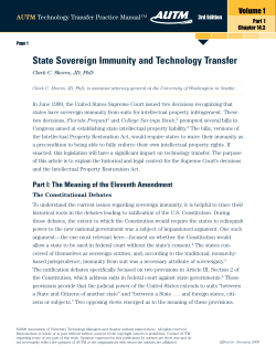 State Sovereign Immunity and Technology Transfer