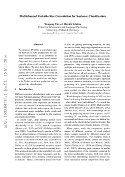 Multichannel Variable-Size Convolution for Sentence Classification