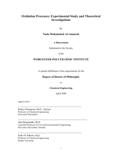 Oxidation Processes: Experimental Study and Theoretical