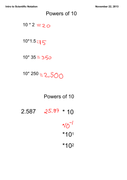 Intro to Scientific Notation