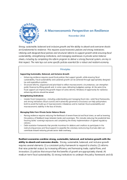 A Macroeconomic Perspective on Resilience