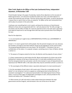 Plain Truth: Reply to An Officer of the Late Continental Army