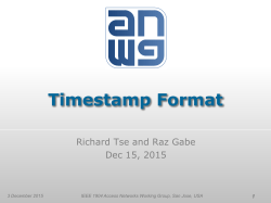 Timestamp Format - IEEE 1904 Access Networks Working Group