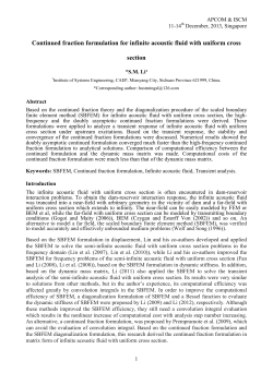 Continued fraction formulation for infinite acoustic fluid with uniform