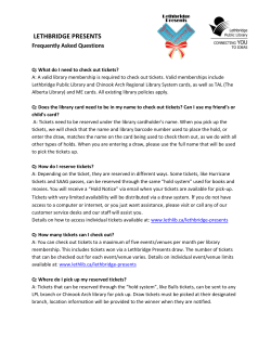 lethbridge presents - Lethbridge Public Library