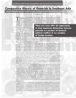 Comparative History of Genocide in Southeast Asia