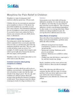 Morphine for Pain Relief in Children