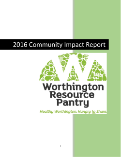 2016 Community Impact Report - Worthington Resource Pantry