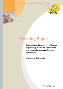 Explaining the Management of Energy Dependency in Ukraine