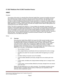 2007 Transition Plan - Rocky Mountain Health Plans