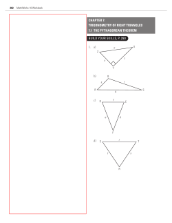 CHAPTER TEST, P. 284 CHAPTER 7: TRIGONOMETRY OF RIGHT