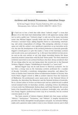 Archives and Societal Provenance, Australian Essays