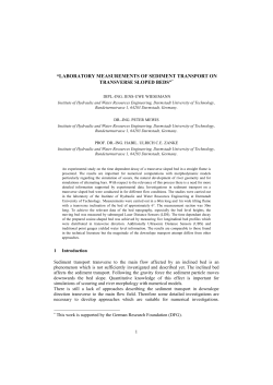 laboratory measurements of sediment transport on transverse
