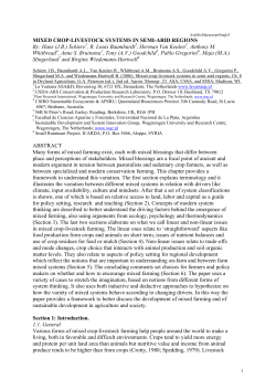 MIXED CROP-LIVESTOCK SYSTEMS IN SEMI