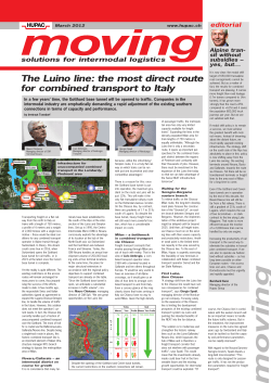 The Luino line: the most direct route for combined transport to Italy