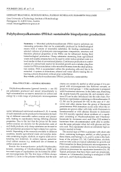 Polyhydroxyalkanoates (PHAs): sustainable biopolyester production