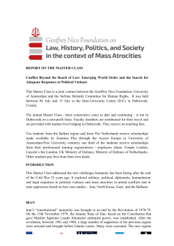 Master Class 2016 Report - Geoffrey Nice Foundation