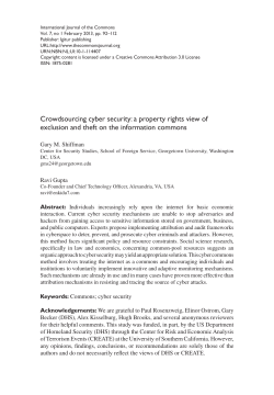 Crowdsourcing cyber security - International Journal of the Commons
