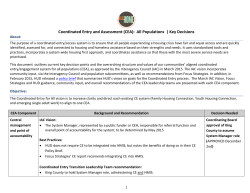 Coordinated Entry and Assessment (CEA)